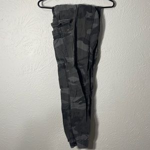 Dark camo cargo pants